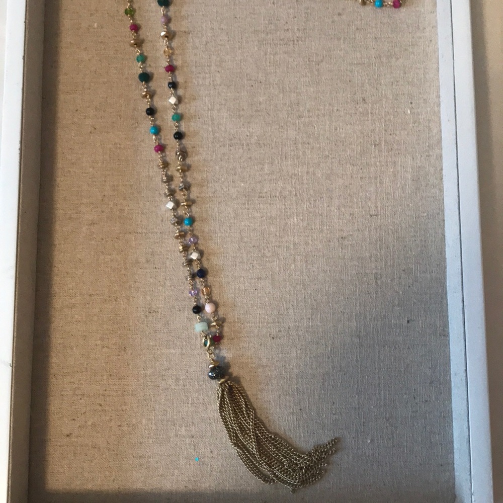 Stella & Dot Gitane Multicolores tassel necklace